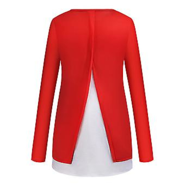 Hyvää Joulua Naisten Pyöreäkauluksinen Joulupainatus Casual Festivaali Pitkähihainen T-paita (3XL)