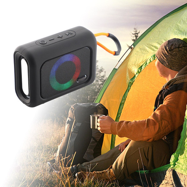 Bluetooth Audio Bärbar Subwoofer Trådlös Bluetooth-högtalare Med Hifi Stereo Metallnät Yta Stödjer Tf-kort Och U-disk Uppspelning Black