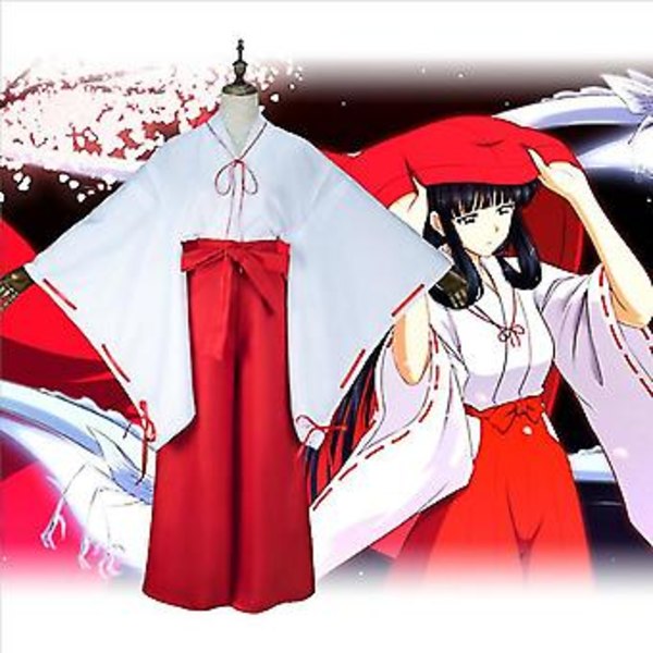 Inuyasha Rustom Cos-dräkt Häxkostym Japansk Kimono Kvinnokläder Sekundär Anime Antik Stil Kläder (M kvinna)