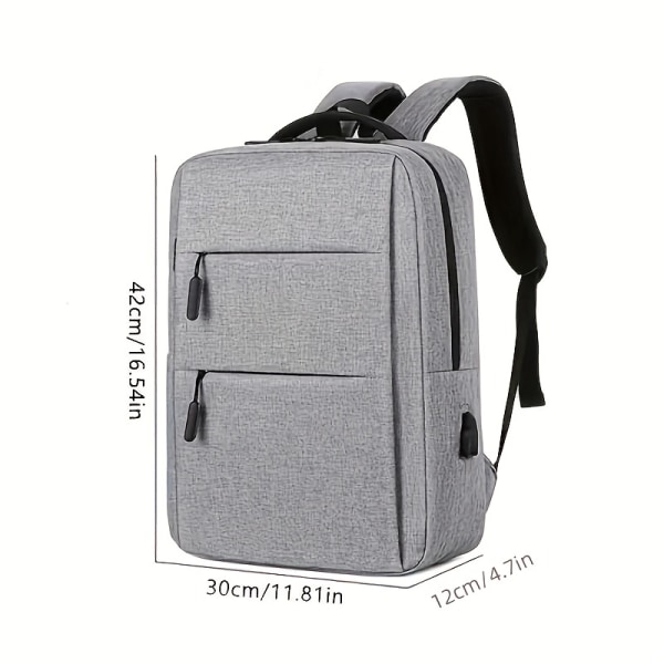2023 Ny Business Bag USB Laddning Skolväska Rese Vattentät Laptop Väska Ryggsäck svart