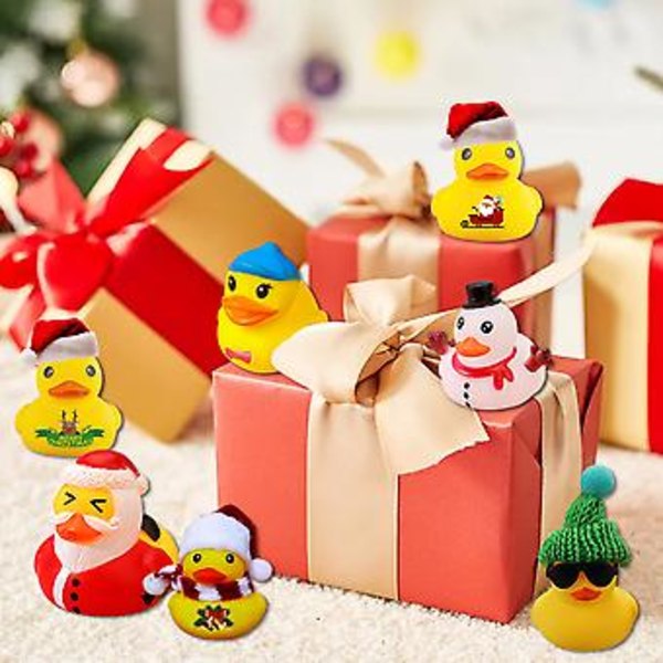 Julekalender 2024 med 24 Dages Jule-nedtælling med Gummiande Badelegetøj Blind Box Gave til Børn ( )
