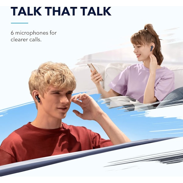 Life P3 Ankerin langattomat Bluetooth-kuulokkeet, monitilaisen melunvaimennuksen