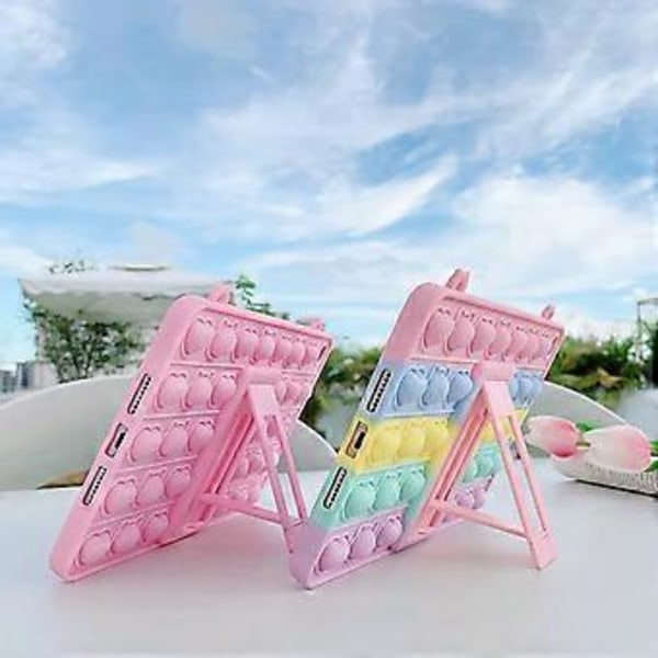Etui til iPad Mini 4 5 - Boble Fidget Sensory iPad Etui 7,9 tommer til Børn Stilfuld Regnbue Blød Frigivelse Stress Stødsikker Etui Fuld Kropsbeskyttelse