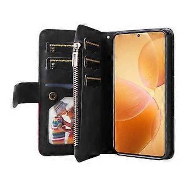 KT Multi-Function Series-5 Til Xiaomi 14T Pro Etui Lynlås Pung Læder Telefon Cover Stativ (Style B)