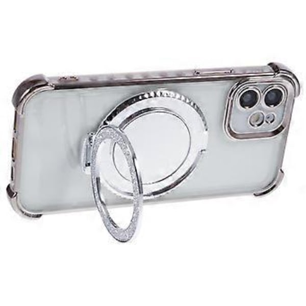 Til iPhone 12 Cover Makeup Spejl TPU Gennemsigtigt Telefon Cover Usynligt Støtteben (Style E)