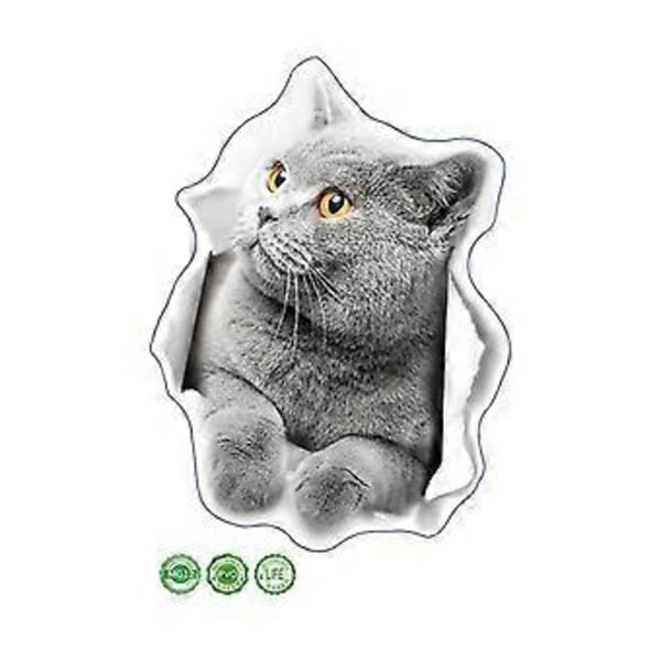 Britisk Korthår Katt Veggdekor Britisk Korthår Katt Toalettklistremerke 3D Katt Bilvindu Og Bumper Klistremerke 2stk