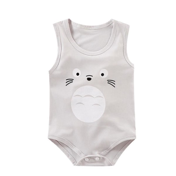 Baby Clothes Baby One-piece Clothes Bag Fart Vest Triangle Romper Children's Sleeveless One-piece Crawling Clothes Baby Clothes Silver 90