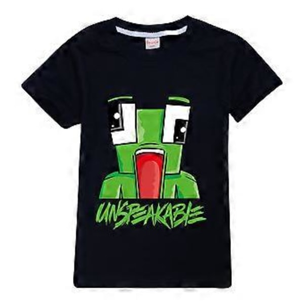 Pojkar Flickor UNSPEAKABLE Tryckt Kortärmad Rundhalsad Toppar Sommar T-shirt Tee (13-14 År Svart)