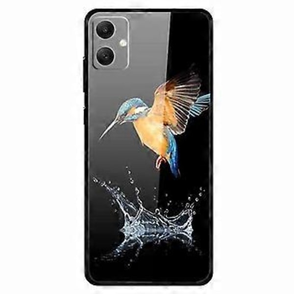 Skal för Samsung Galaxy A05 4G PC+Härdat Glas+TPU Stötsäkert Telefonskydd (Crown Bird)