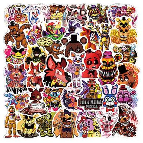 Five Nights At Freddy's Stickers, 50 Pak Fnaf Seje Gaming Dekaler Til Laptop Vandflaske Bagage, Vandtætte Stickers Til Børn Voksne Teenagere( )