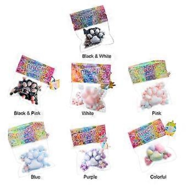 Taba Cat Squishy Legetøj, Kattepoter Mochi Squishy Stressaflastende Squishies (Sort Pink)