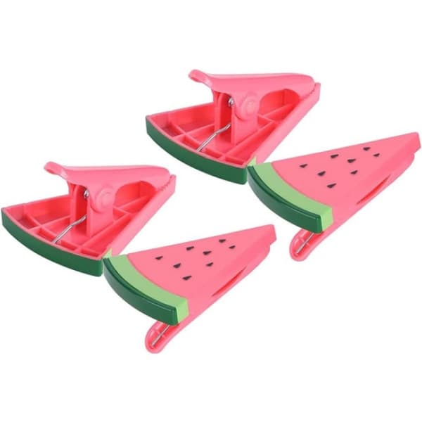 4 badehåndkleklemmer til solsenger, store vannmelonklemmer
