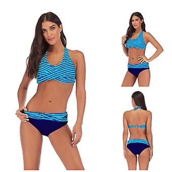Tjejers baddräkt delad bikini sexig strand damernas badkläder 3xl Gul