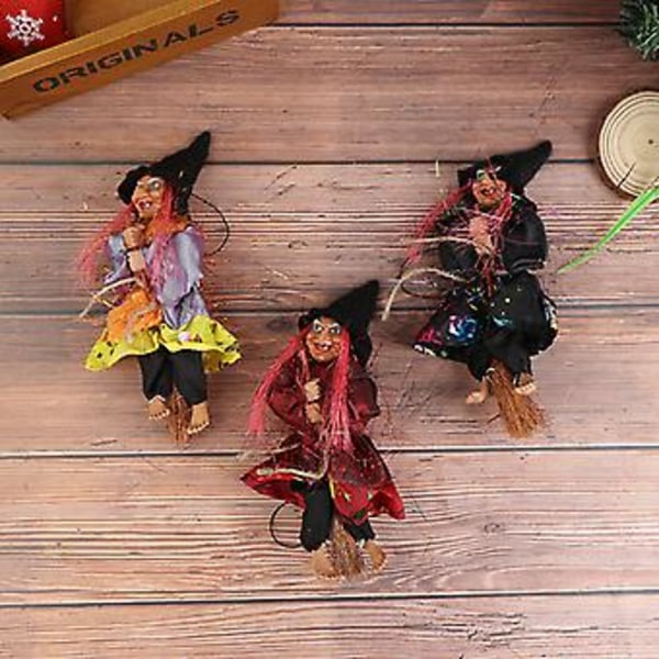 Hengende Hexe Figur Halloween DIY Dekorasjon Henger Ornamenter (Svart)