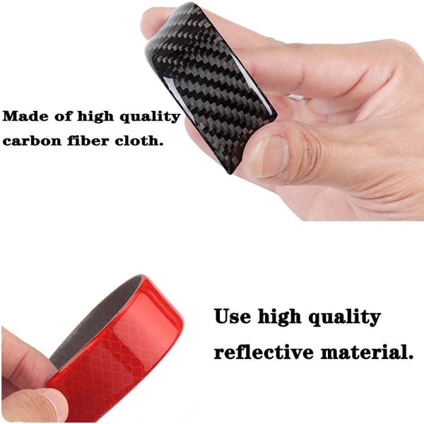 4-pack 3D Superröd Reflekterande Svart Äkta Kolfiber Bil Dörr E