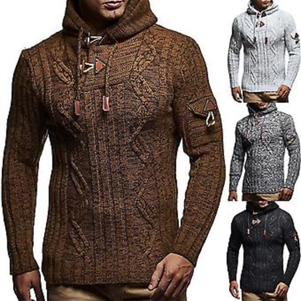 Huvtröja med huva, långärmad, akrylfiber, bekväm stretch, vintertröja för skridskoåkning (2XL Grå)