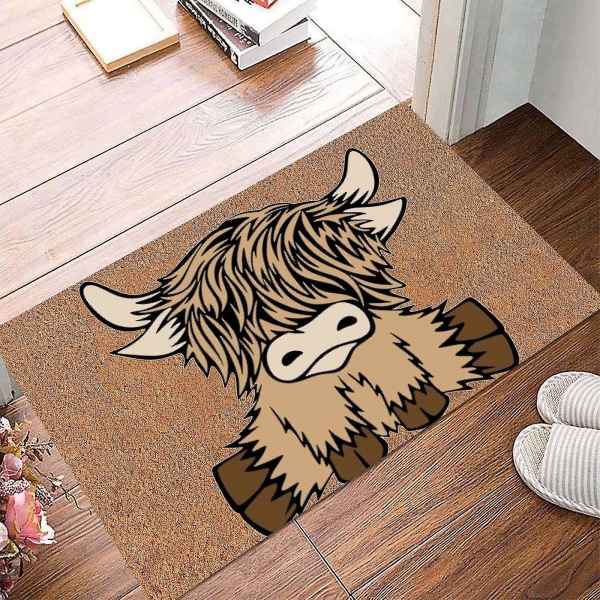 Highland Cow Doormat Bath Rug Floor Decoration Living Room Antiskid Bedroom Clean Flooring Mat I