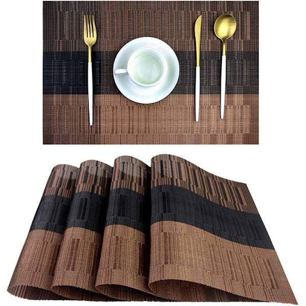 4 Pladsemåtter 30x45cm Skridsikre Vaskbare Pladsemåtter Pvc Rivbestandige Varmebestandige Pladsemåtte