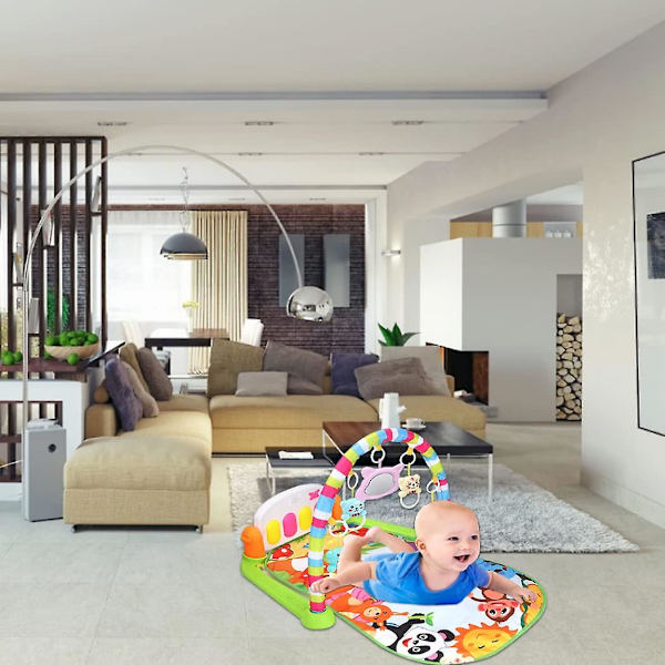 Baby Play Mat, Baby Kick And Gym Play Mat Fitness Musical Activity Center For Infants Toddlers（C）