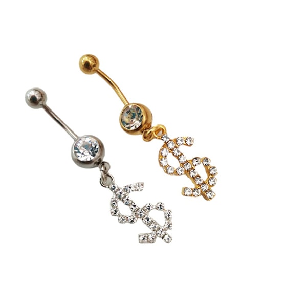 Stål Dangle Navle Belly Button Ring Bar Curved Barbell Body Pier