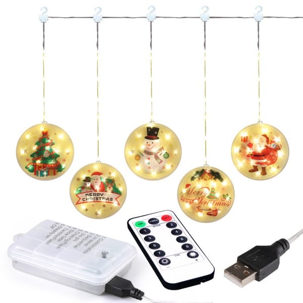 5 nye julelys, LED-lys, værelsesdekoration