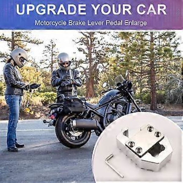 Motorcykel Bakre Fotbroms Spak Pedal Förstora Förlängning Broms Pinne Pad Förlängare för Rebel1100 CM1100 21-22 Silver