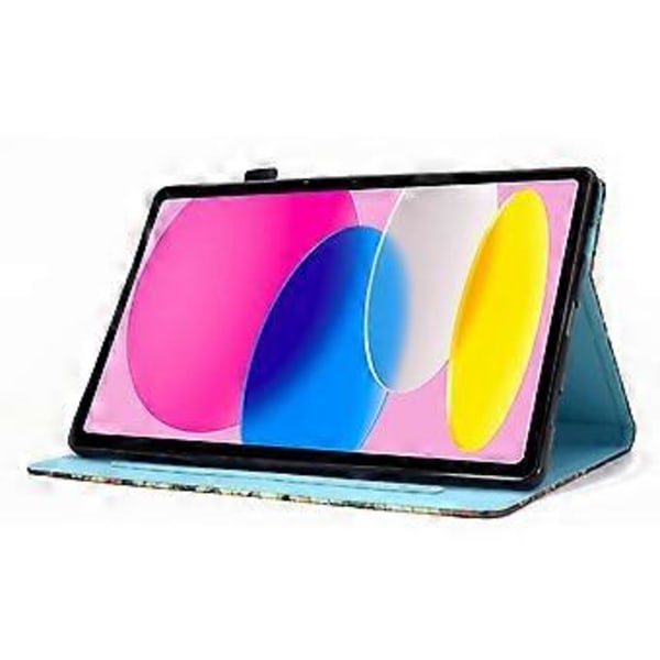 iPad (2025)/10.9 (2022) Kotelo Jalustalla, Tikkausviivalla, Korttipaikoilla (Yksisarvinen Koira)