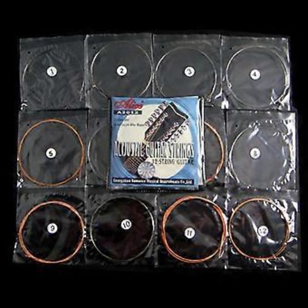 2x 1 Set / 12st Hållbara Gitarrsträngar för Gitarr