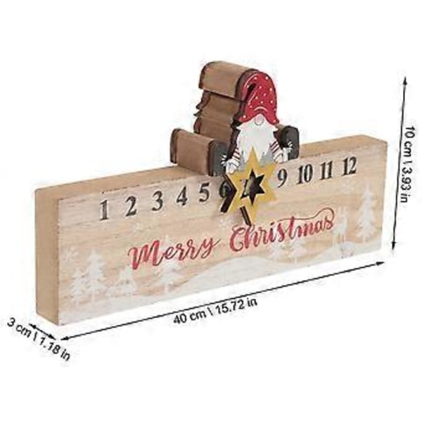 1 stk. Julekalender Ornament Julemand Nedtælling Dekorationer (Khaki)