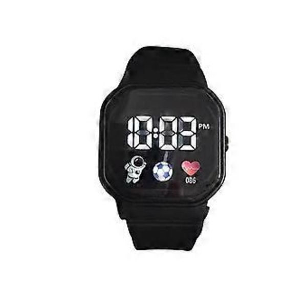 LED Digital Skærmsport Armbåndsur - Til Mænd Kvinder Unisex Drenge Piger Børn Gaver (Sort)