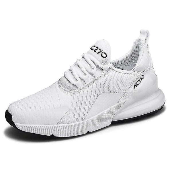 Mens Air Sports Running Shoes Breathable Sneakers Universal All Year Women Shoes Max 270 White White 41