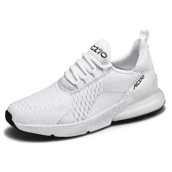 Mens Air Sports Running Shoes Breathable Sneakers Universal All Year Women Shoes Max 270 White White 42