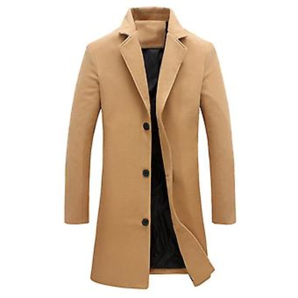 Fianao Herrefrakk Enkeltbryst Komfortabel Polyester Spandex Lang Erme Herrejakke for Kontor (XXL Khaki)