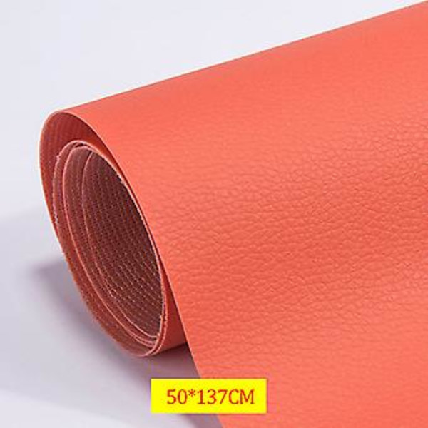 Selvklæbende Læder Reparationslap Stick Sofa Reparation Subsidier PU Sticker (50x137cm Orange)