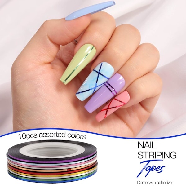 Nagelpenna Designer, Nagelkonstverktyg Nagel Målningsborstar, Nagelprickningsverktyg, Nagelfolie, Manikyrtejp