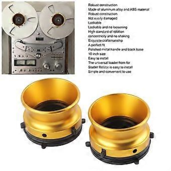 1 Par NAB Hub Adaptere Profesjonell Polert Aluminiumlegering 10 Tommers Åpner for Studer ReVox for Akai for Teac Gull