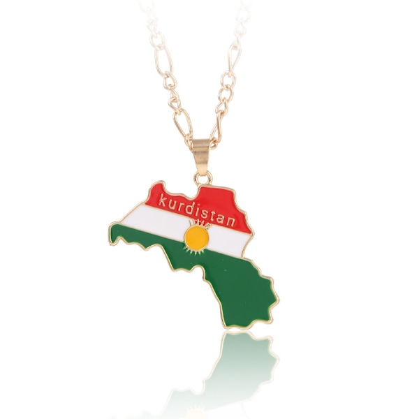1 kpl Kurdistan kartta ja lippu riipus kaulakoru rakastavaisille miehille