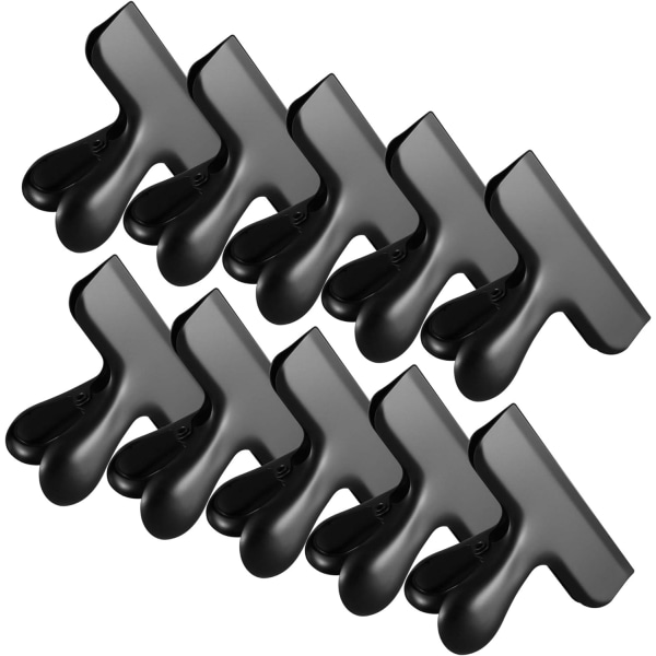 10 st svarta påsklämmor i rostfritt stål Matförvaringsklämmor för C