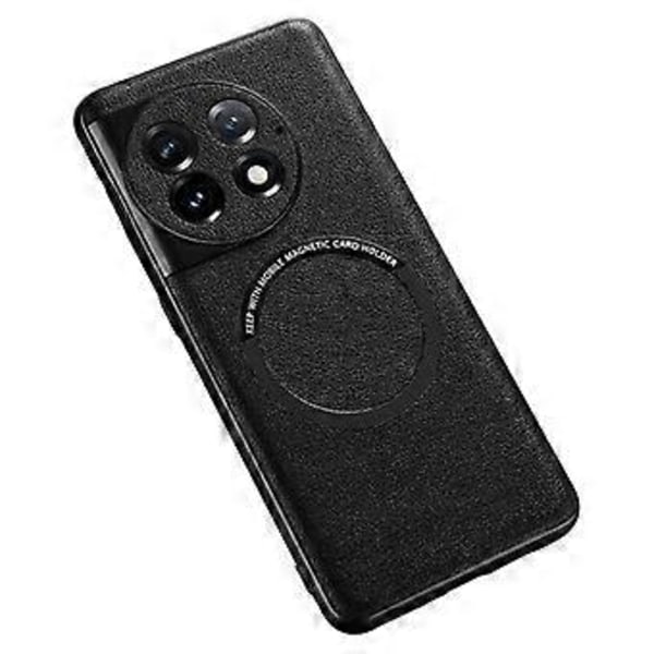 För OnePlus Ace 2 Pro 5G PU Läderbelagt TPU Skal Magnetiskt Mobilskal Kompatibelt med MagSafe (Stil C)