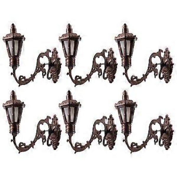 6 st Miniatyr Dockhus Vägglampa Modell Dekorativ Vägglampa Modell Dockhus Tillbehör