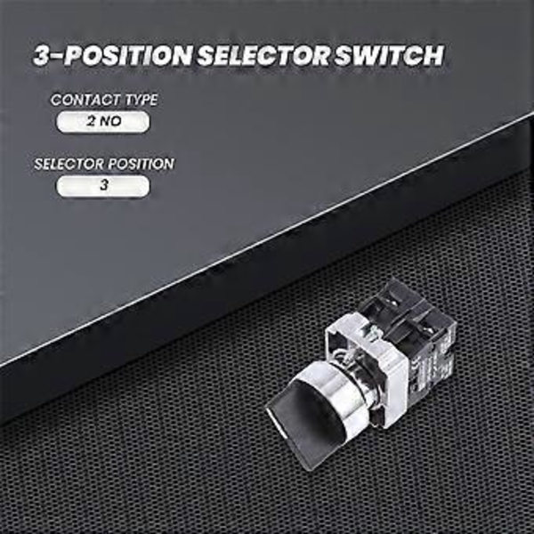 22mm lukittava 2 NO 3-asentoinen pyörivä valintakytkin ZB2-BE101C musta