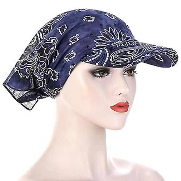 Unisex Bomulls Solhatt Hedging Cap Huvudbonad Tryckt Bandana Med Brätte Huvadduk Västerländsk Baseballkeps Utomhushatt (A12)