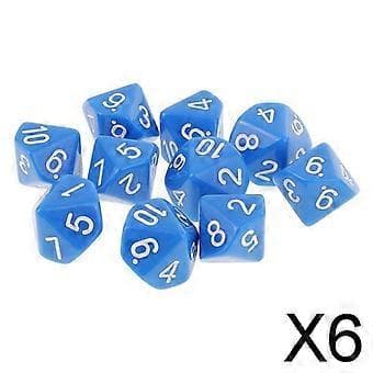 4-10-pack 10 st 10-sidiga tärningar D10 polyedriska tärningar för Dungeons and Dragons-spel (6 st)
