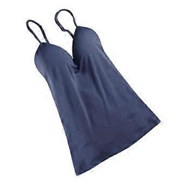 Sexiga justerbara linnen med inbyggd bh för damer, camisole, vit (marinblå)