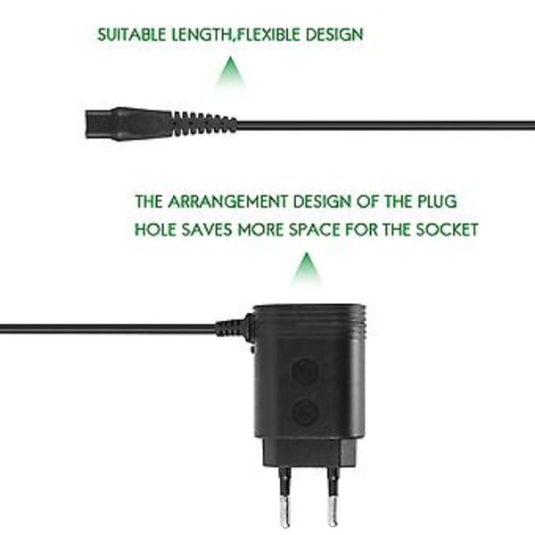 15V HQ8505 Oplader Strømadapter Kabel EU Stik til Philips OneBlade QP6520 QP6510 Skraber Razor