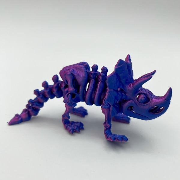3D-Printet Drage med Leddede Led til Voksne, 3D-Printet Dinosaur Fidget Legetøj Dekoration til Stressaflastning Triceratops