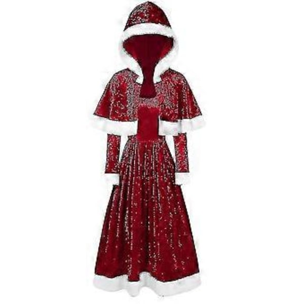 Dame Julemand Kappe Skøjteløber Fancy Dress Cosplay Kostume V (2XL Rød)