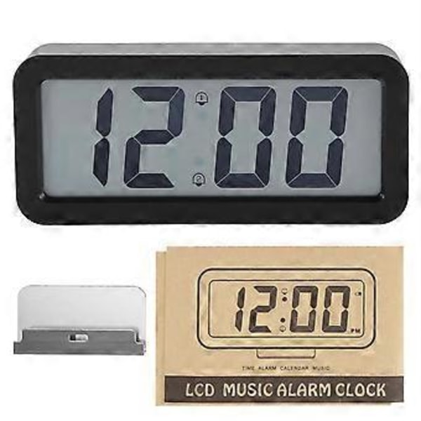 Digitalt Vækkeur LCD Display Musik Bord Vægure Dekoration til Hjem Soveværelse