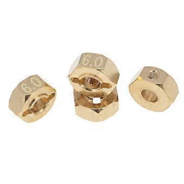 Mässing 12 mm Hex Hjulnav Förlängd Adapter för Axial SCX10 III CC01 WRAITH RR10 Redcat GEN8 1/10 RC Crawler Bil, 6 mm