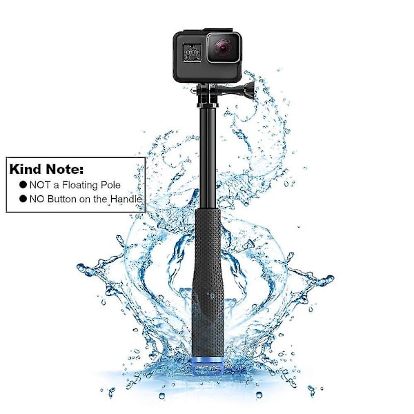 Bärbar 19'' utdragbar handhållen teleskopisk selfie monopod-pinne för Gopro Hero 7 6 5 4 3